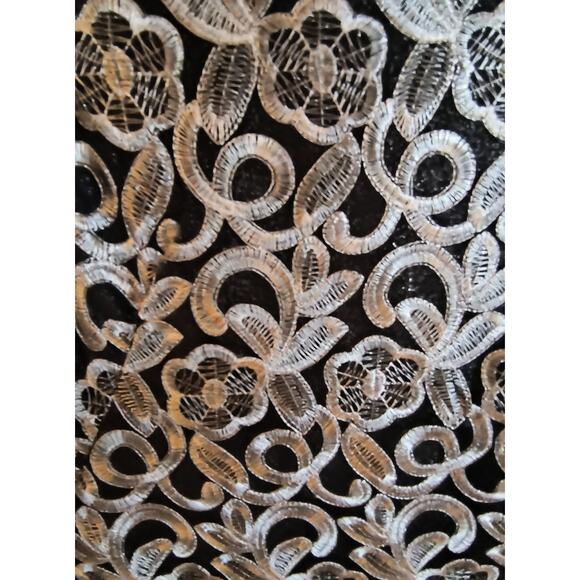 Lauren Ralph Lauren Cocktail Dress Women's Size 12 Black Silver Metallic Lace - Picture 6 of 16